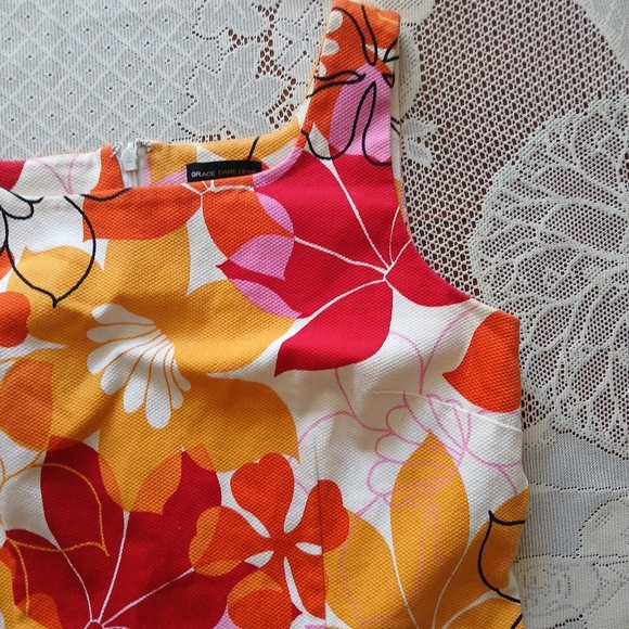 #0153 Bright Sleeveless Grace Dane Lewis Dress Size 8 - Picture 8 of 16